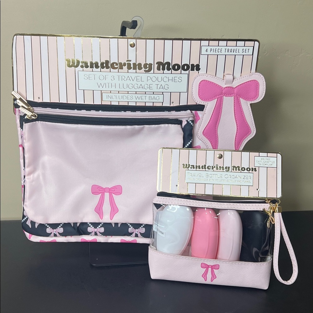 Wandering Moon | 🎀 Coquette Travel Pouches & Travel Silicone Bottle Set (9)